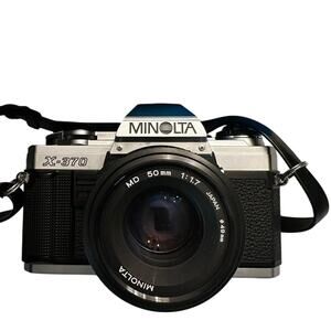Minolta X-370 35mm Film SLR Camera with 50mm OEM Lens Plus 80-200 Lens and Case